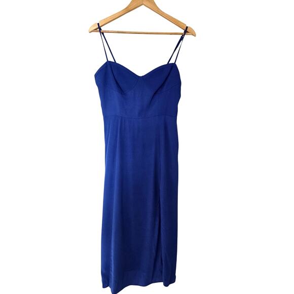 Aritzia Sunday Best Viola Bustier Midi Slip Dress Royal Blue Size M - Picture 5 of 11